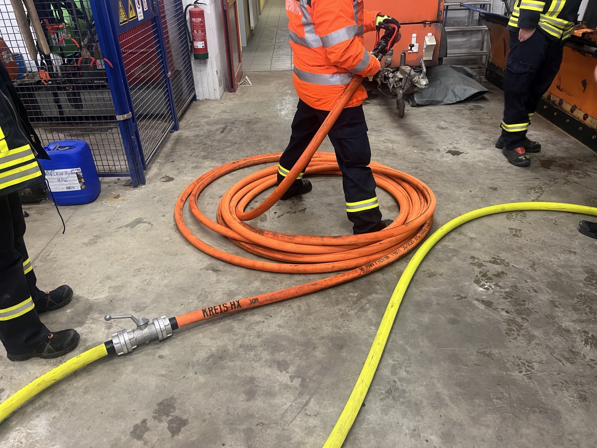 Schlauchmanagement beim Übungsabend